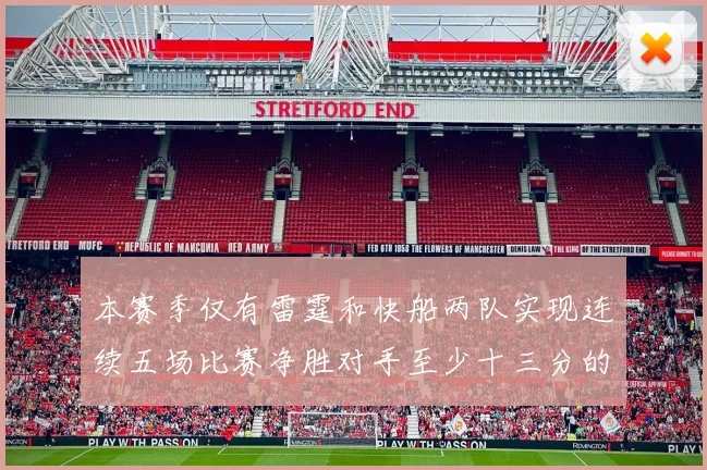 本赛季仅有雷霆和快船两队实现连续五场比赛净胜对手至少十三分的壮举